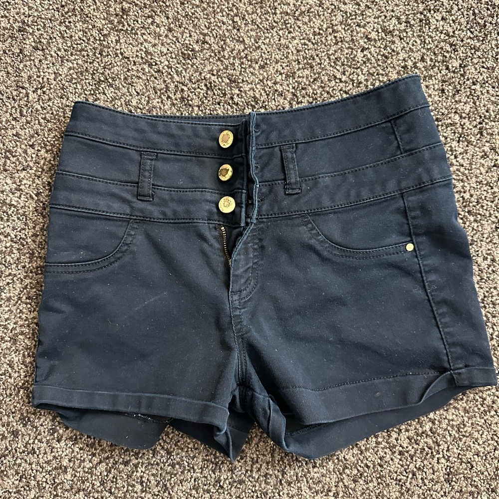 Women's Black High-Waisted Shorts